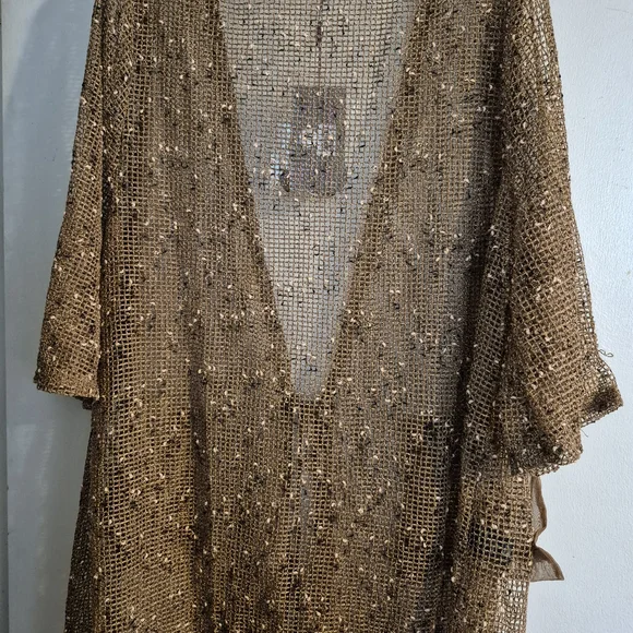 New Pretty Angel Brown Fish Net Swim Coverup - Picture 2 of 4